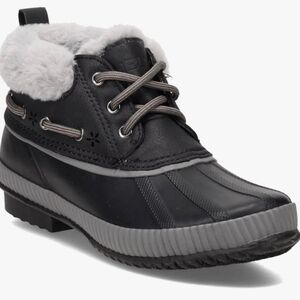 JSPORT Boots Woman's Short Waterproof Duck Faux-fur All-weather Shoes, Size 9